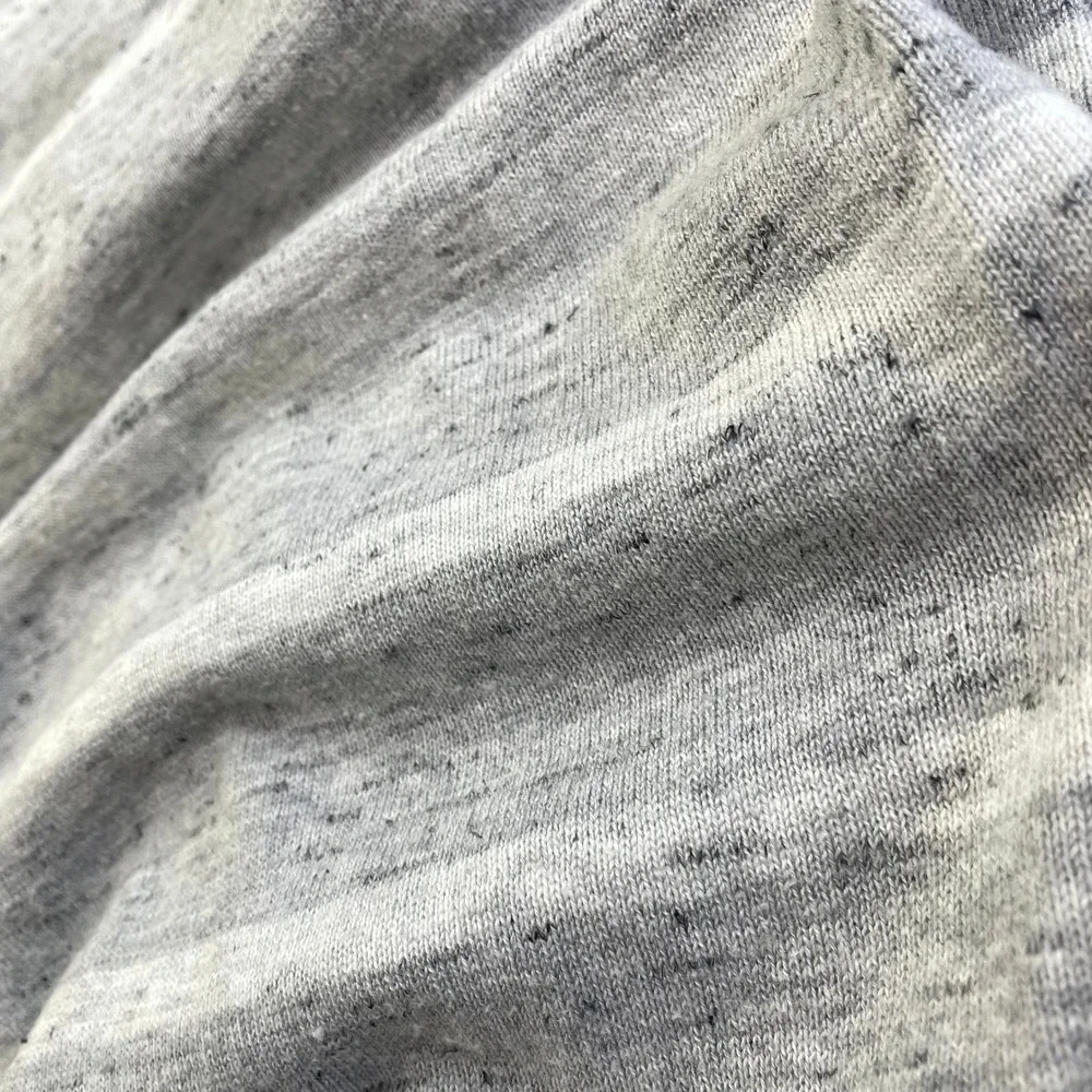 J.CREW Sweater Mens Large Grey Striped Heather Shawl Neck Pullover Cotton Preppy